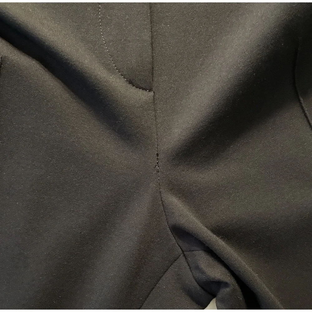 Akris Punto Pintuck Crease Stretch Knit Pants Black Size US 12 Minimalist Office